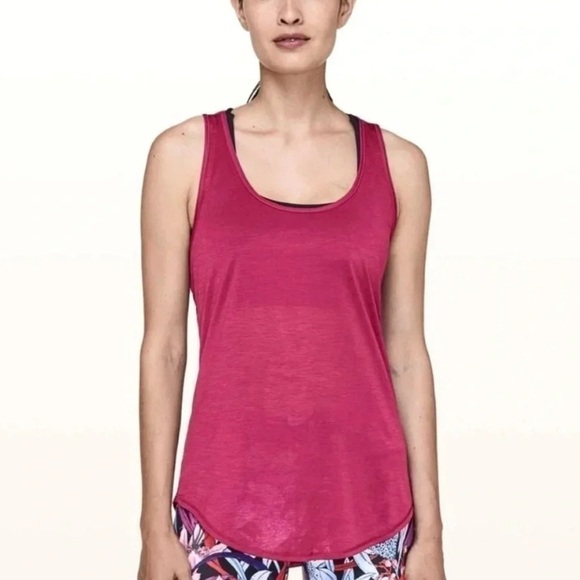 lululemon athletica Tops - Lululemon Set The Course Star Ruby Tank Size 4